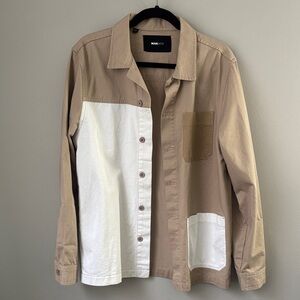 Nova Men (Fashion Nova) Two-Tone Tan and White Men's Jacket